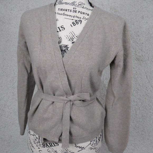 Benetton* Women's Long Sleeve Tie Waist Cross Body Sweater~ Size Small